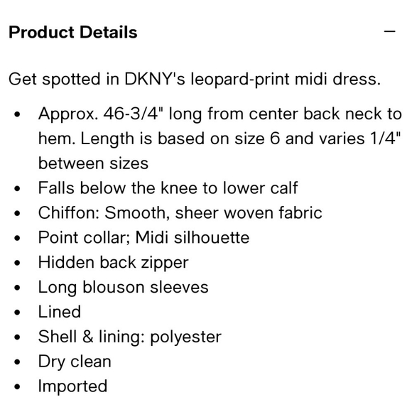 🖤 DKNY Leopard Print Chiffon Fit & Flare Midi Dress Black/Gray Size 6 - Picture 10 of 10